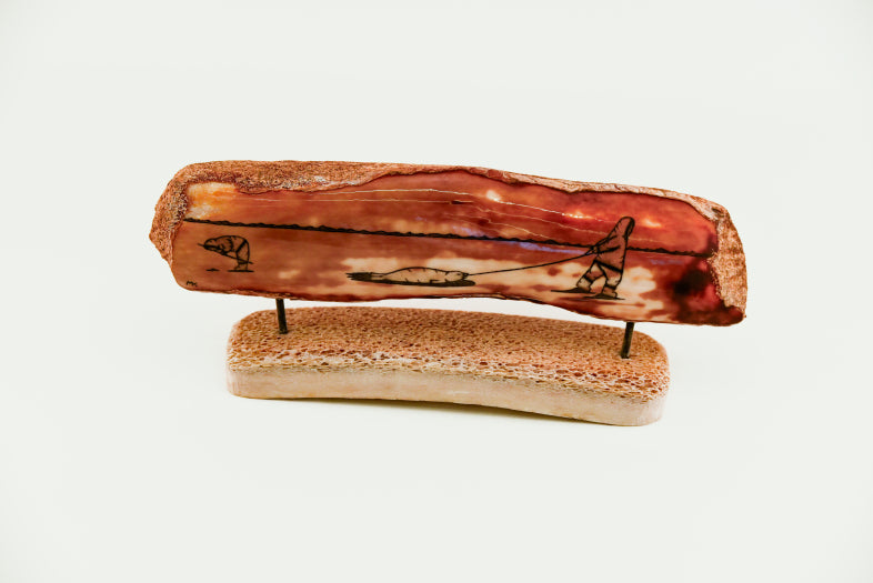 Scrimshaw on Whalebone - Hunting