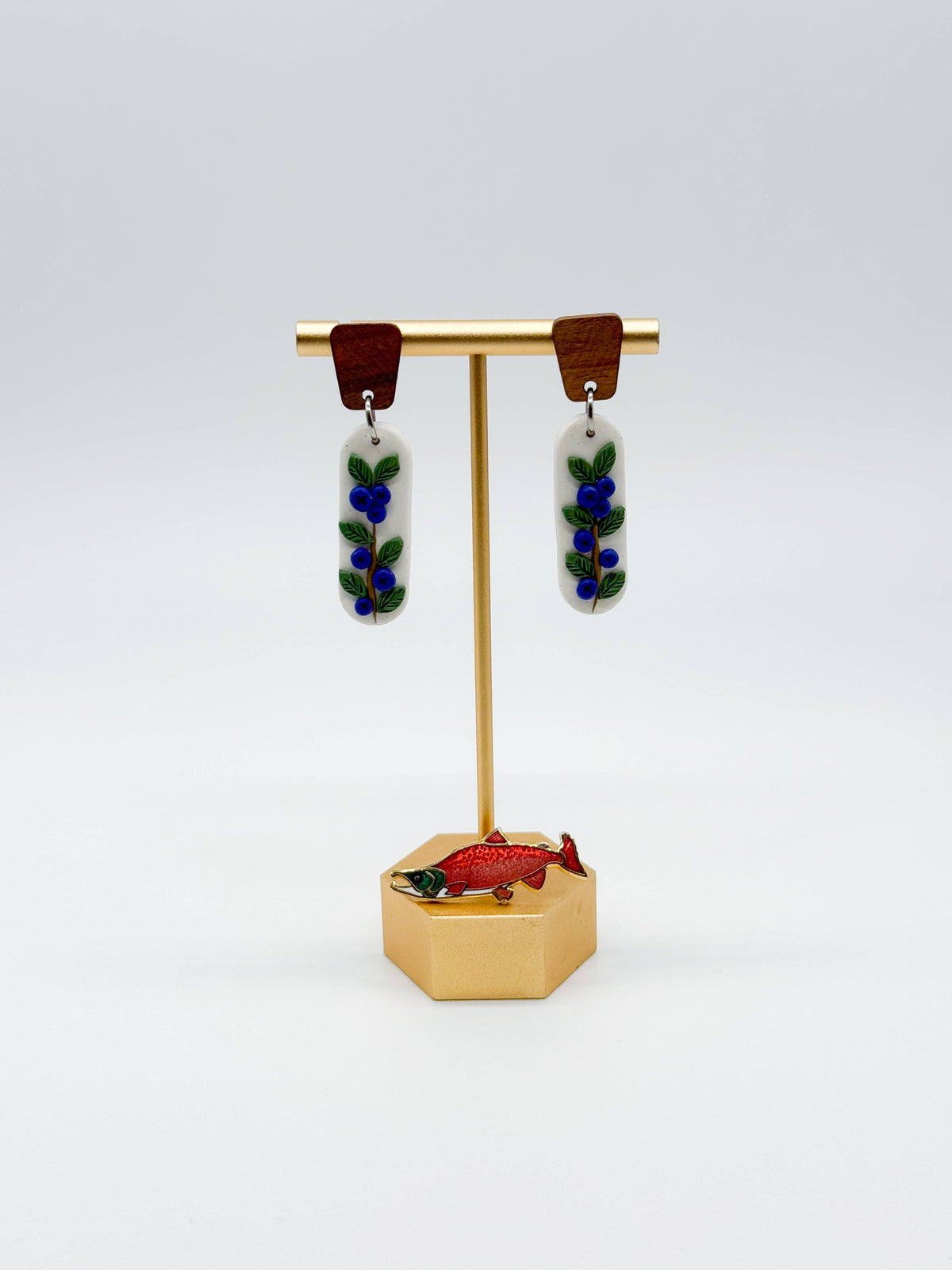 Blueberry Dangles on Wooden Posts
