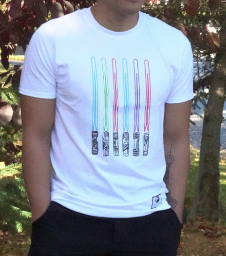 T-Shirt: Lightsaber - White