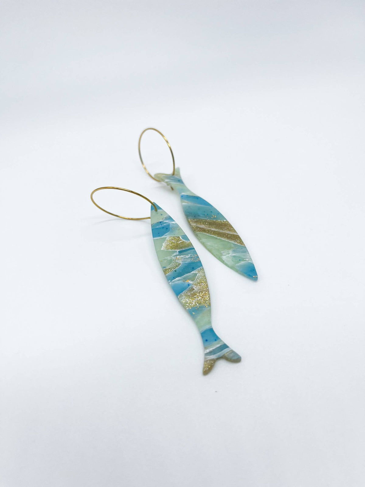 Seaglass Hooligan Fish Hoop Earrings