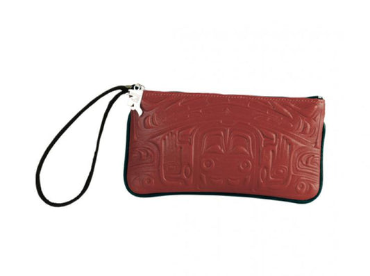 Bear Box Wristlet Leather - Red