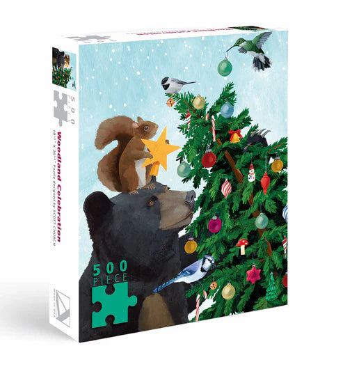 500 Piece Bear and Squirrel Holiday Jigsaw Puzzle
