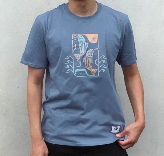 T-Shirt: Jump Jump - Indigo Blue