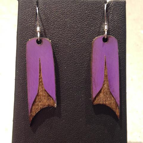 U-Shape Laser Cut Earrings - Purple